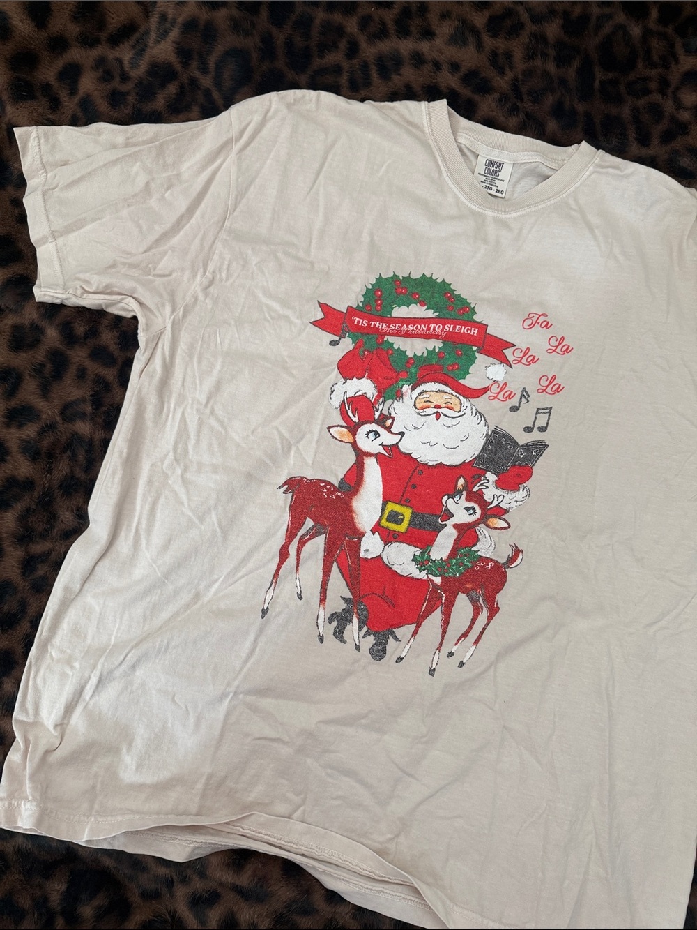 Shop Kristin Jones - Santa & Reindeer Holiday Graphic Tee